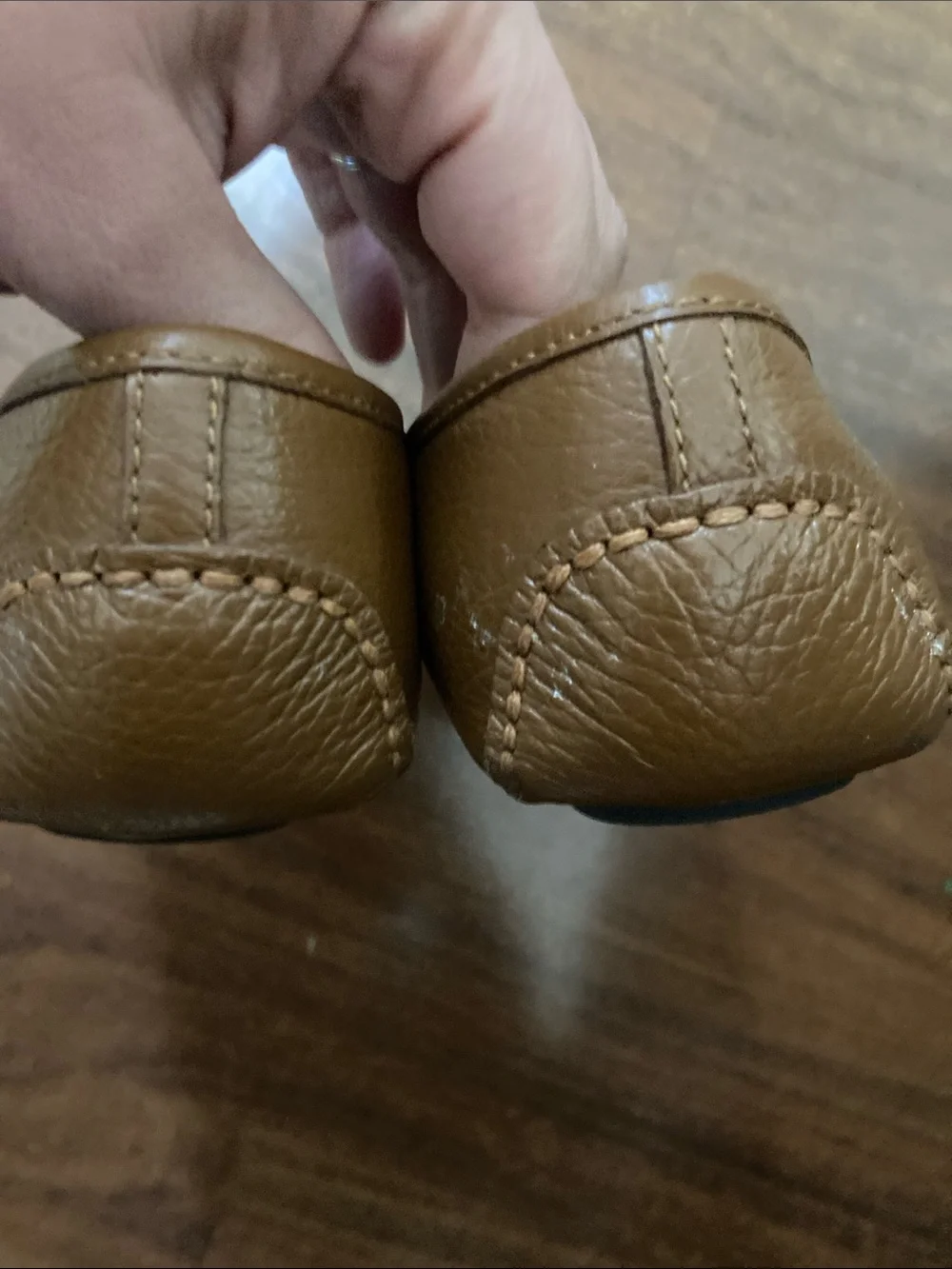 Michael Kors Tan Leather MK Logo Ballet Flats Sz 8